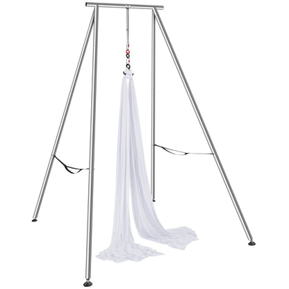 551.15 Lbs Yoga Swing Stand Hammock Aerial Silk Kit Load Yoga Frame White